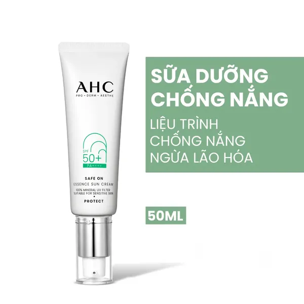 Kem Chống Nắng AHC Dịu Nhẹ Da Safe On Essence Sun Cream SPF50+ PA++++ 50ml