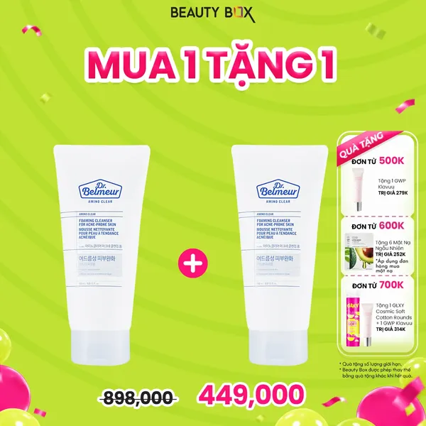 Sữa Rửa Mặt Dành Cho Da Mụn THE FACE SHOP Dr.Belmeur Amino Clear Foaming Cleanser For Acne-Prone Skin 150Ml
