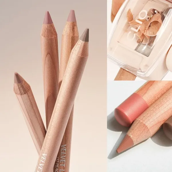 Chì Kẻ Viền Môi Clio Velvet Lip Pencil Set 1.45g (tặng kèm chuốt chì)