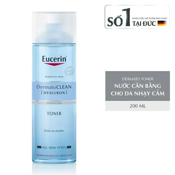 Nước Cân Bằng Cho Da Nhạy Cảm Eucerin Demato Clean Hyaluron Toner 200Ml