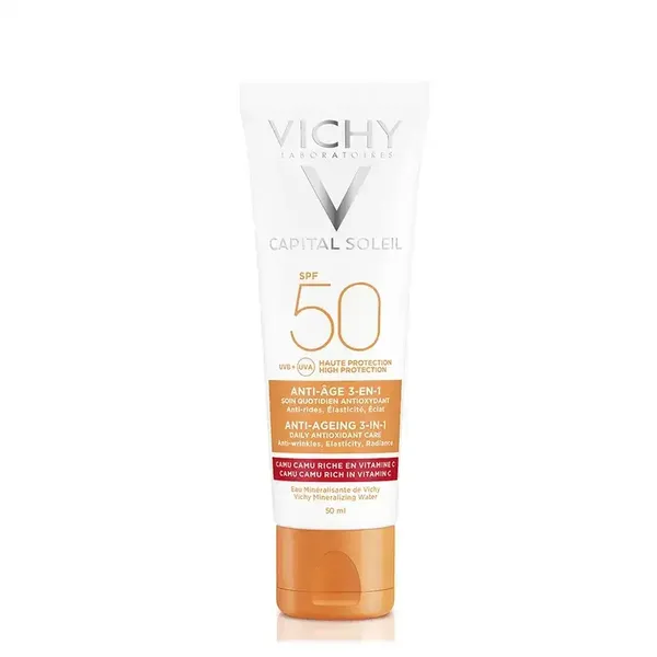 Kem Chống Nắng Ngừa Lão Hóa Da Vichy Capital Soleil Anti-Ageing 3-In-1 Spf50 50Ml