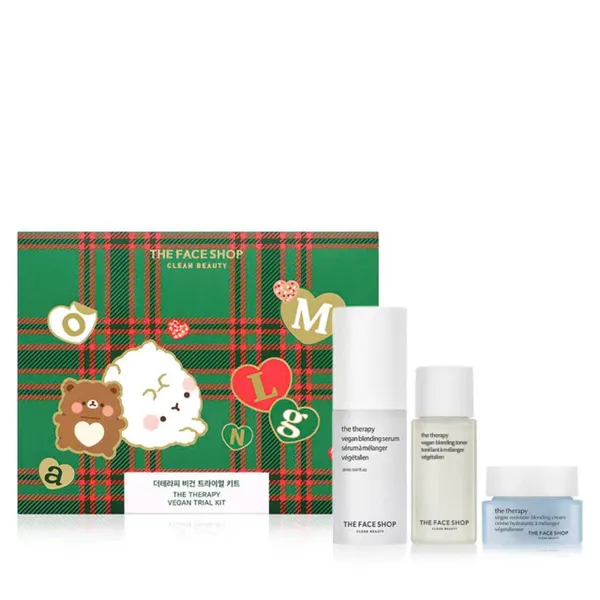 [Phiên bản giới hạnxMolang] Bộ Dưỡng Da THE FACE SHOP Cải Thiện Nếp Nhăn The Therapy Vegan Trial Kit 3pcs
