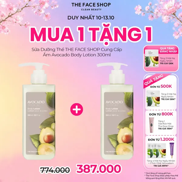 Sữa Dưỡng Thể THE FACE SHOP Cung Cấp Ẩm Avocado Body Lotion 300ml