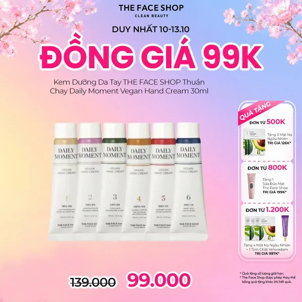 Kem Dưỡng Da Tay THE FACE SHOP Thuần Chay Daily Moment Vegan Hand Cream 30ml