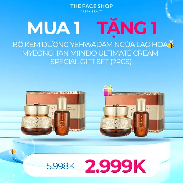 Bộ Kem Dưỡng Yehwadam Ngừa Lão Hóa Myeonghan Miindo Ultimate Cream Special Gift Set (2Pcs)