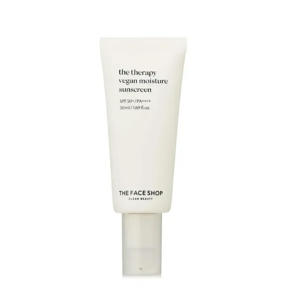 Tinh Chất Chống Nắng THE FACE SHOP Thuần Chay Ngừa Lão Hóa The Therapy Vegan Moisturizing Sun Serum Spf50+ Pa++++