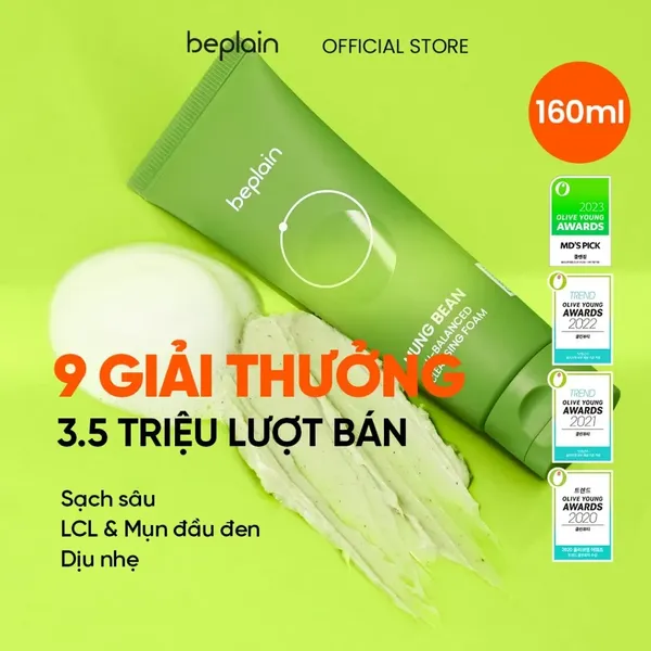 sua-rua-mat-beplain-dau-xanh-can-bang-do-ph-mung-bean-ph-balanced-cleansing-foam-160ml-1