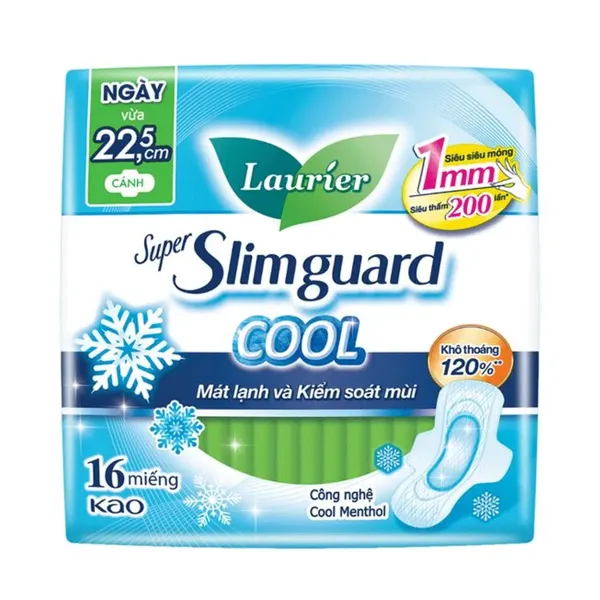 bang-ve-sinh-laurier-supper-slimguard-cool-mong-nhe-thoang-mat-kiem-soat-mui-1mm-225cm-16-mieng-1