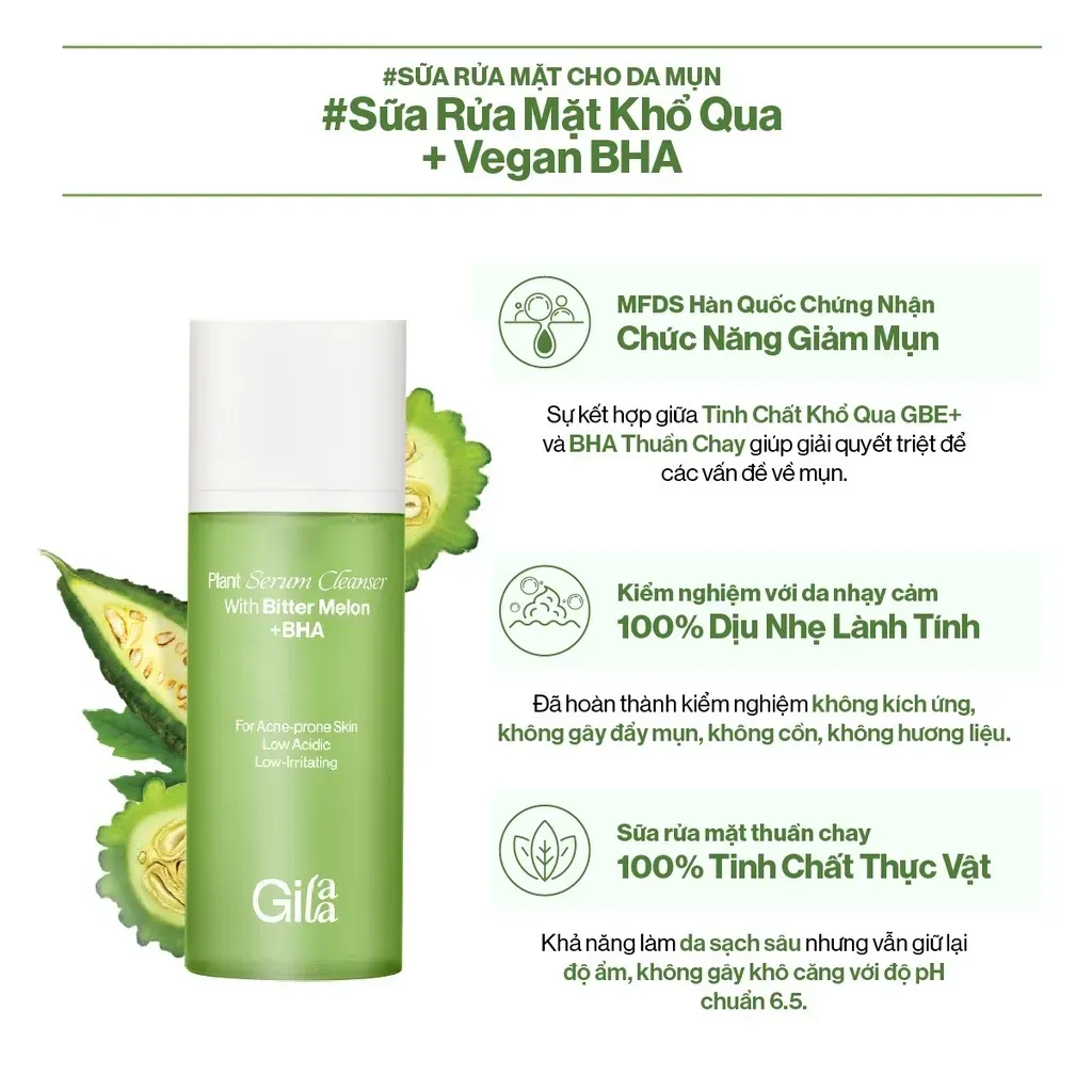 Gilaa Plant Serum Cleanser thành phần thuần chay