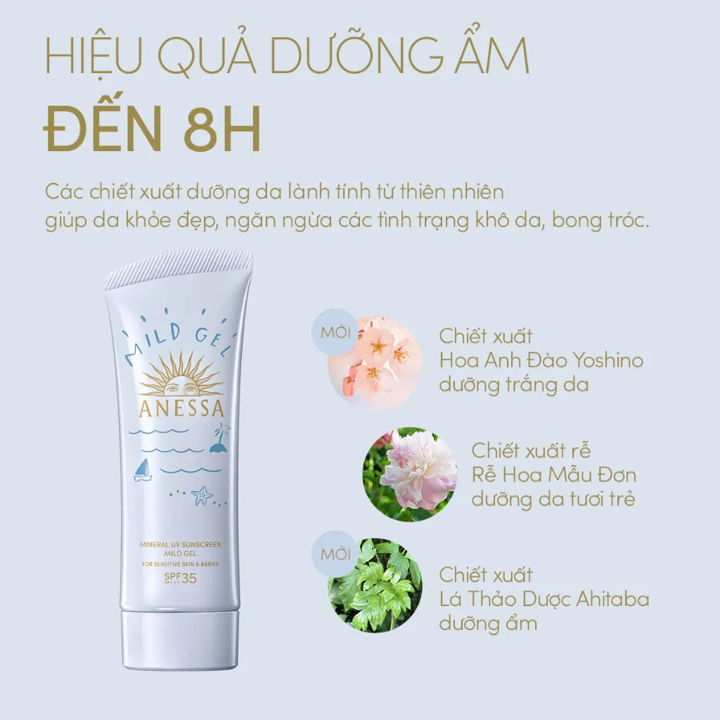 Gel Chống Nắng Cho Da Nhạy Cảm ANESSA MOISTURE UV SUNSCREEN MILD GEL 90G