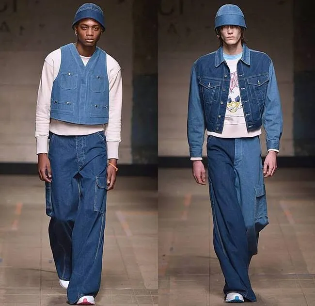 Phối áo khoác và quần baggy có cùng chất liệu jeans - set đồ hoàn hảo cho mùa đông năm nay