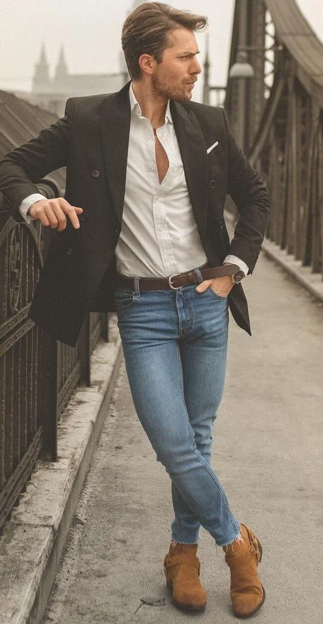 Hiện đại, cool ngầu khi mix&match quần jeans, áo blazer